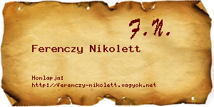 Ferenczy Nikolett névjegykártya